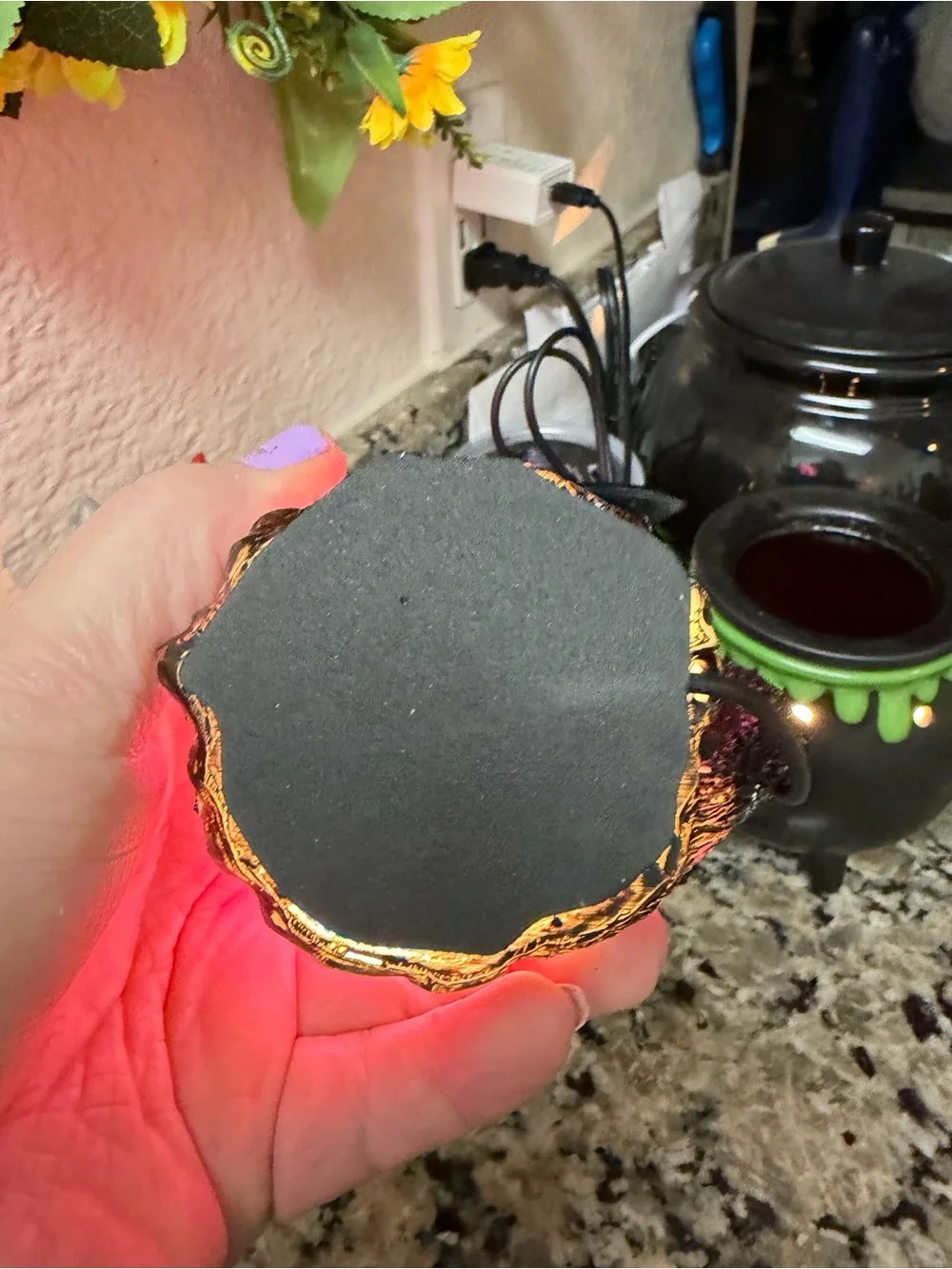 Black Dragon Lantern with Pink Glowing Orb